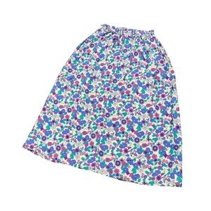 Vintage 1980's 80's Floral Maxi Skirt Purple White Women's Size Small 8 Retro